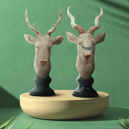 Decorative Deer Bust Set