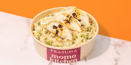 Japanese Style Sticky Fried Rice & Veg Momo Meal