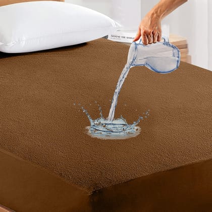 ISOLUS | Mattress Protector | Cotton | Super Soft | Terry Water Proof-BROWN / 72x72