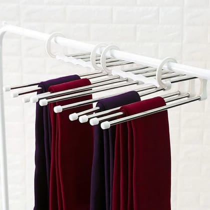 5 IN 1 RACK STAINLESS STEEL CLOTH HANGER-PACK OF 2 PIECES @999