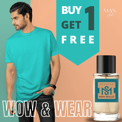Man-Solid Tiffany Blue T-Shirt with All Star 50ml EDP – Fresh Sophistication-M