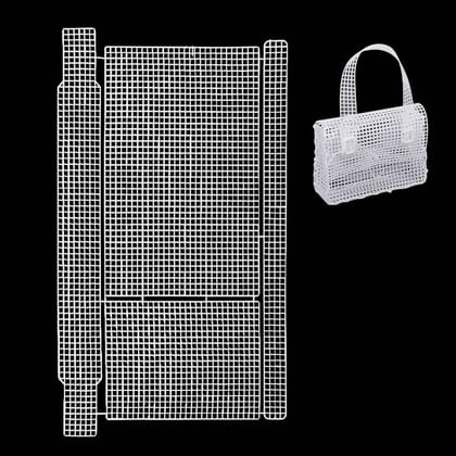 Embroidery Canvas Mesh Plastic Sheets 10x16 Inch (1 Piece) Hole 4x4mm For Accessories Bag Purse Rectangle White For Cross Stitching DIY Crochet Crafts-1 Piece
