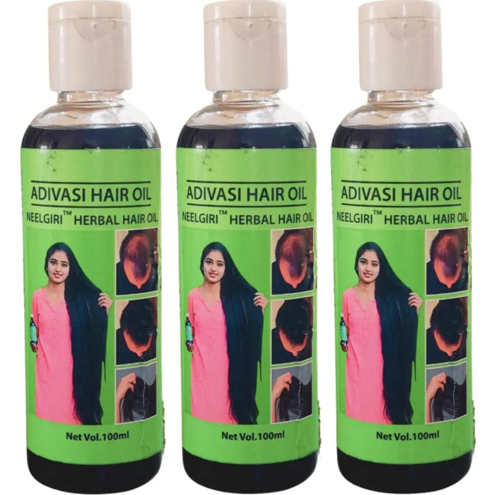 Original Adivasi Neelgiri™ Herbal Hair Oil 100ml Master Data-3 Pack