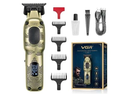 VGR V-954 Professional Trimmer 260 min Runtime 5 Length Settings (Gold)