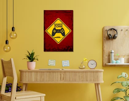 "GAME ZONE: DO NOT DISTURB"- Shiny & Sturdy Metallic Poster  Art That Pops & Sticks (Literally!)-A3