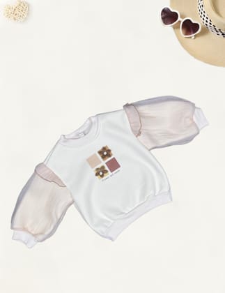 Girl's Imported Sweatshirt [GT-775] [2-7Years]-2-3Y (Size - 20) / Cream / Imported
