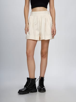Women Divided Skirt, Cotton, ECRU-L / ECRU