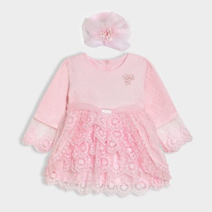Luxe Julia Frock & Headband Set-0-3 M / Pink