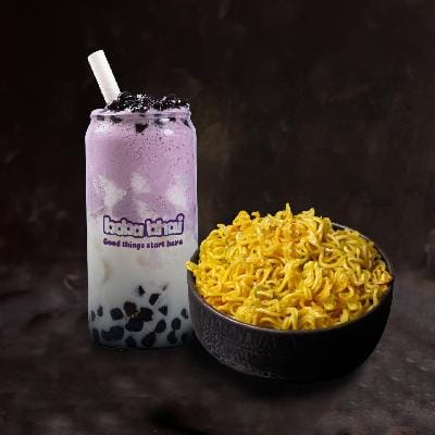 Taro Lava Bubble Tea + Classic Masala Maggi