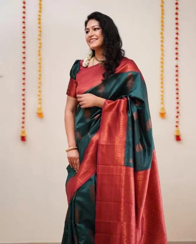 Banarasi Jacquard Litchi Silk Zari Woven Saree