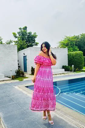 Shoulder Sway Dress-XXS