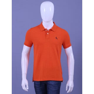 REDLINE MENS ORANGE  EMBROIDERED POLO T-SHIRTS