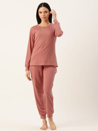 Self Design Brown Co-ord Set-XL
