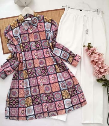 Discover Elevated Style: Glamastitch's Chic White Palazzo and Kurti Combo!-M