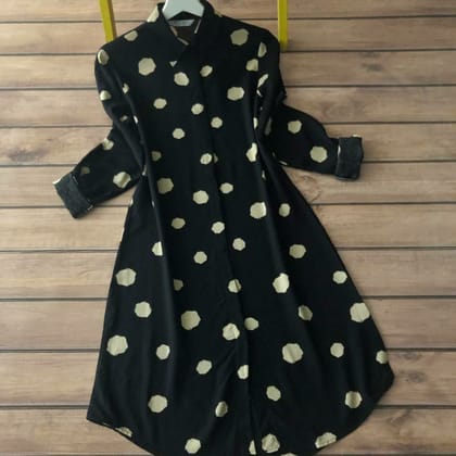 Women Wear Modern and Stylish Doted Black Kurti with White Palazzo by GlamaStitch-M