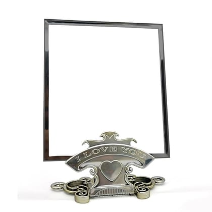 DAYANIDHI Vanity Makeup Mirror with Adjustable Stand HD Dresser Mirror Portable Table Top Vanity Case Counter Top Standing Mirror for Desk, Bathroom, Shaving (Square, 1-Pcs)