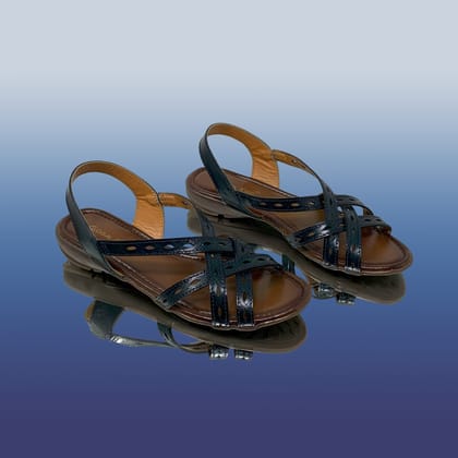 Sleek Black Cutout Slingback Sandals-Black / 36