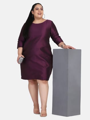 Dupioni Evening Dress - Purple-S