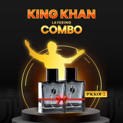KING KHAN's PERFUME LAYERING COMBO - PACK OF TWO DIFFERENT PERFUMES TO SMELL LIKE KING-50ML PACK OF TWO