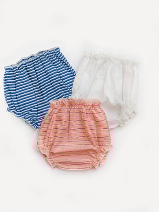 Halemons Baby Boy Pure Cotton Super Soft Butter Bloomers-Bluestripe-0-3 months
