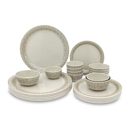 SUPERWARE, Pure Melamine | Dinner Set - Manila Gold Desert Tan | Set Of 24 Pcs. | Stain Free, Glazed Finish