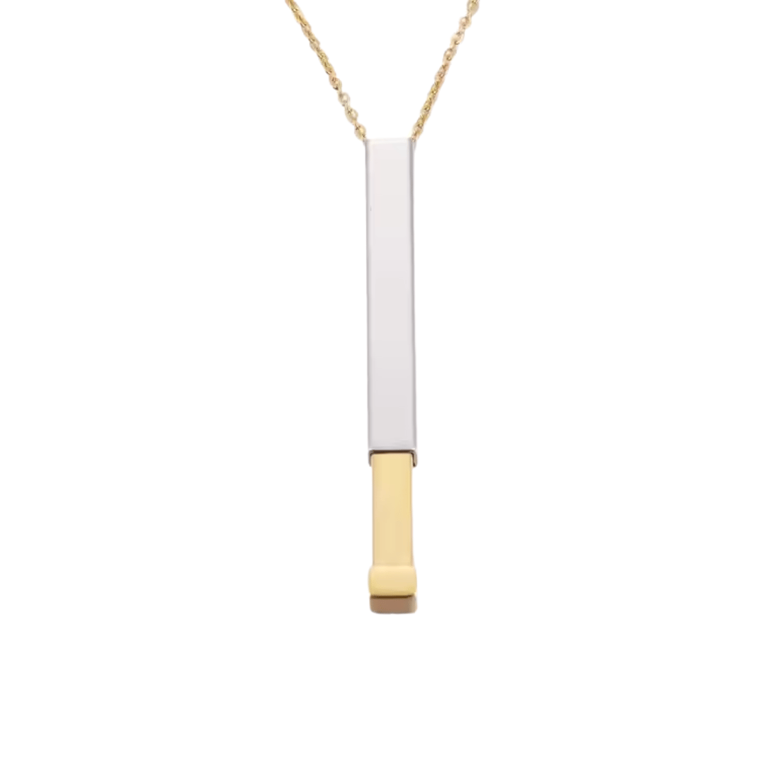 PERSONALISED HIDDEN MESSAGE NECKLACE - 18K WHITE/GOLD-PLATED-Gold