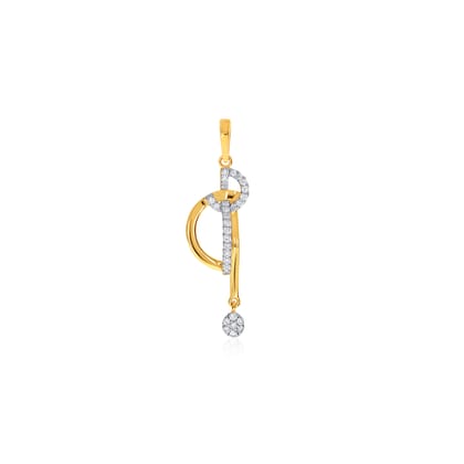 Senco Gold Overlapping Glow Diamond Pendant (2.1 gram / 0.25 Ct / HI-SI / 18K Yellow Gold)