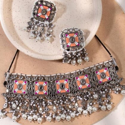 Mirror Choker Jewellery Set