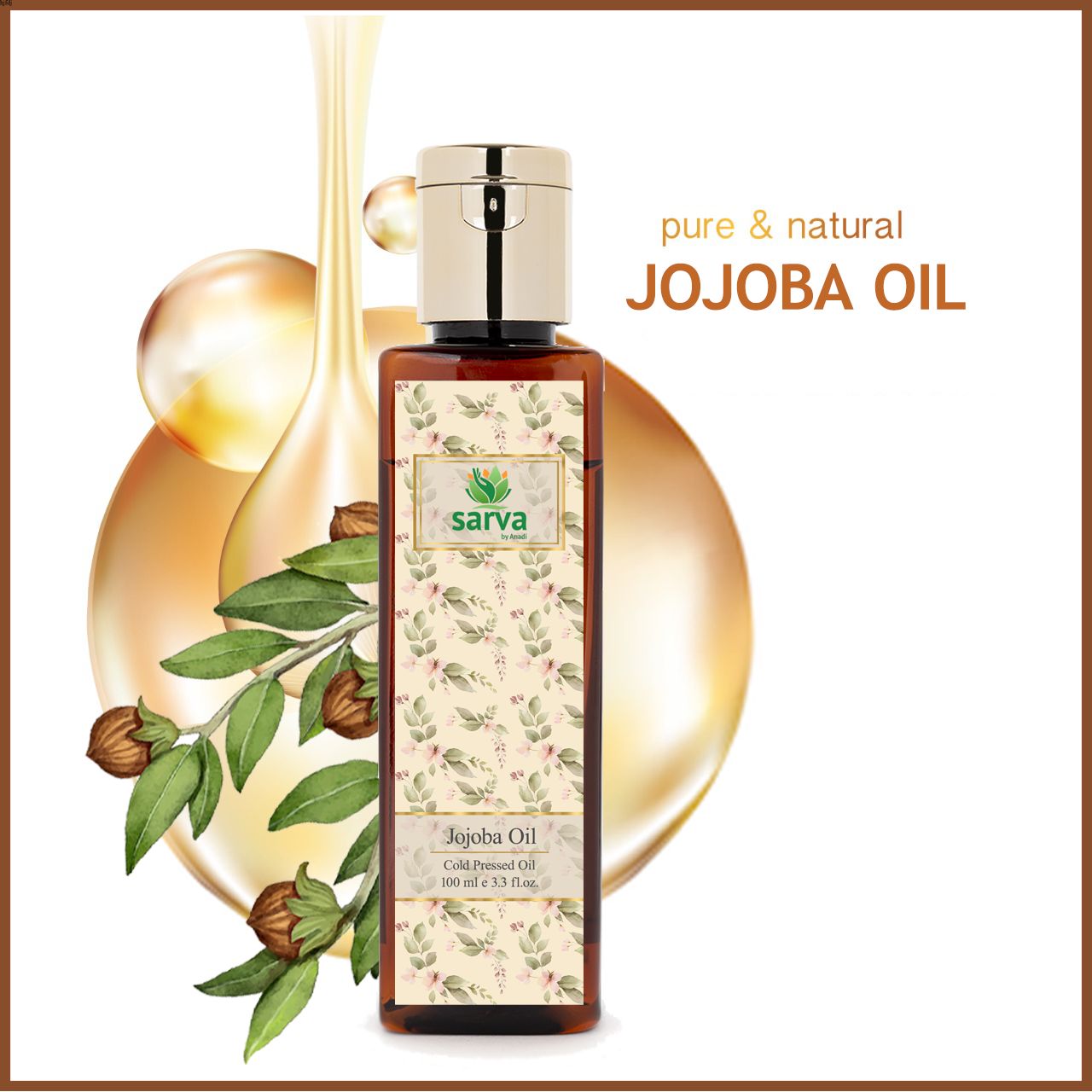 Jojoba Oil - Cold Pressed Oil for Hair Growth | Hair Strength | Low Porosity Hair Oil | Non- Comedogenic |100 ML-100ml