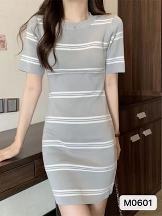 Girls Strip Line Midi(Grey)