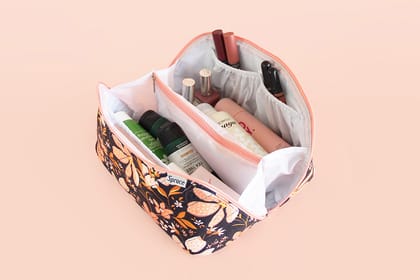 Multipurpose Pouch (Cross Zip) - Peach Petals