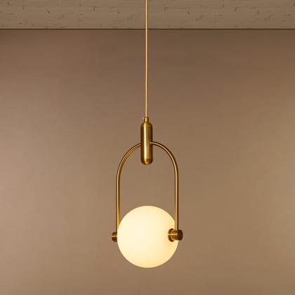 Infinity Glow Pendant Light For Living Room-Metal & Glass / Length - 8 Inches & Height - 21 Inches ( Adjustable ) / E27