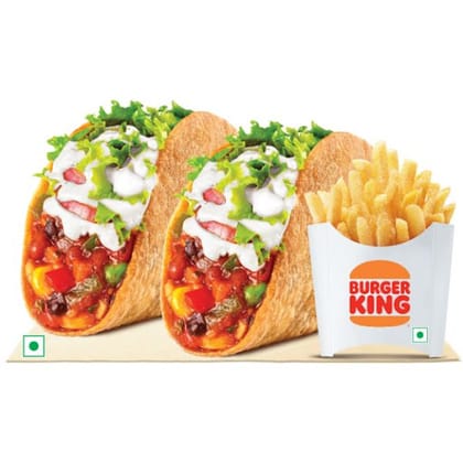 2 Crunchy Veg Taco+Fries(M),