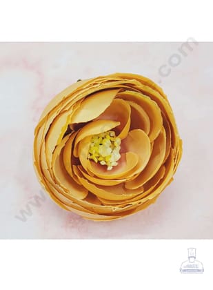 Cake Decor™  Large Peony Artificial Flower For Cake Decoration – Orange ( 10 pc pack )