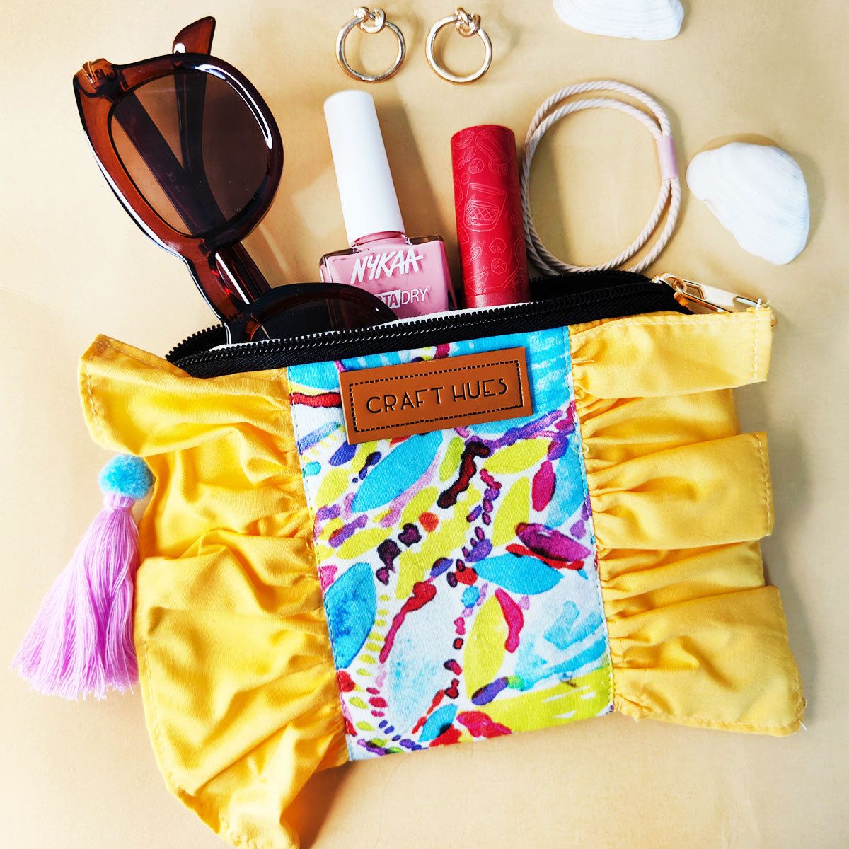 Yellow Garden Pouch Bag