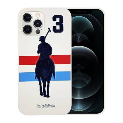 iPhone 13 Pro Max - Santa Barbara GARNER Series Genuine Leather Case Cover-White