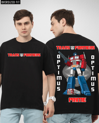 Optimus Prime Black Oversized Tshirt-S