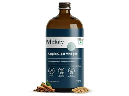 Miduty Apple Cider Vinegar+ with Fenugreek & Cinnamon,  500 ml  Stevia