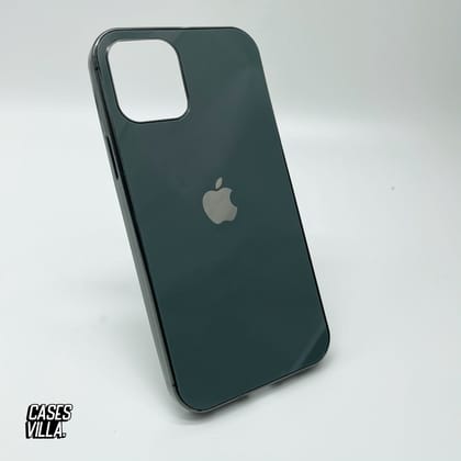iPhone 12 Mini - MyCase Glass Finish Chrome Border Soft Case Cover-Pacific Green