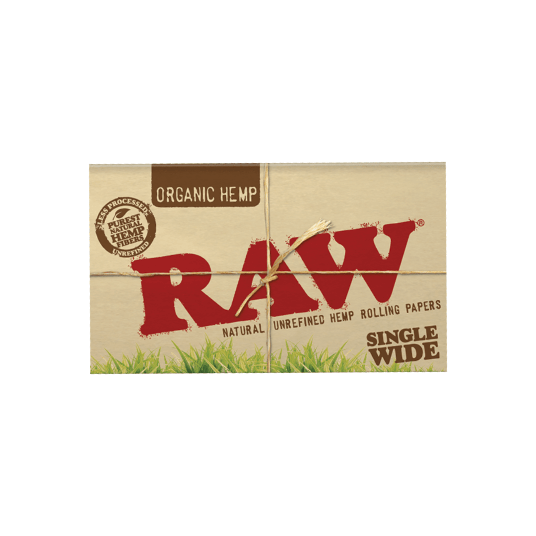 RAW Organic Single Wide Size Rolling Papers - 100 leaves