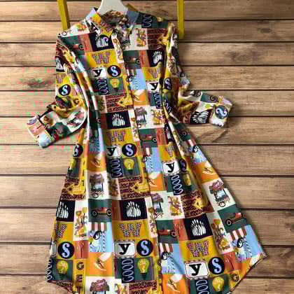 Multicolor Design of Square Printed Kurti with White Palazzo by GlamaStitch-M