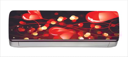 DreamKraft Decorative Abstract Red Hearts AC Sticker (Multicolor PVC Vinyl, 30cm X 91cm)