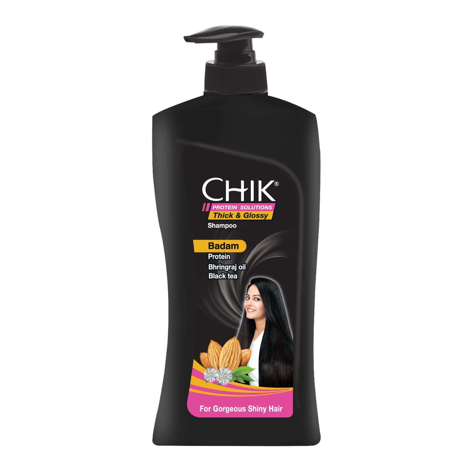 Chik Protein Solution Thick And Glossy Shampoo With Badam Protein Bhringraj Oil and Black Tea650ml