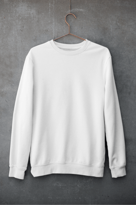 Unisex Sweatshirt: White-S