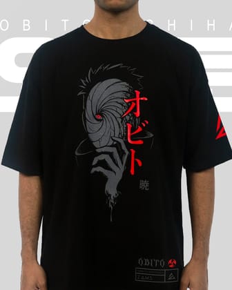 OBITO / Naruto / Oversized T-Shirt-Black / S