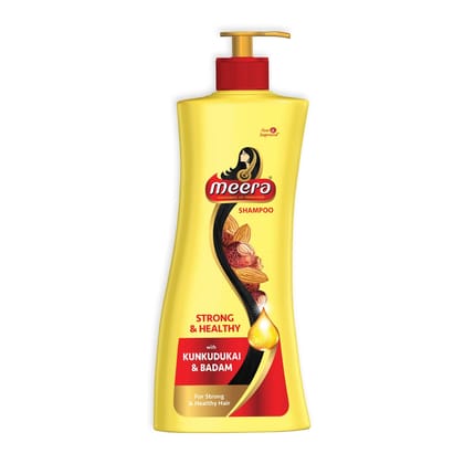 Meera Strong and Healthy Shampoo With Goodness of Kunkudukai and BadamGives Soft and Smooth Hair For Men and WomenParaben Free 650ml