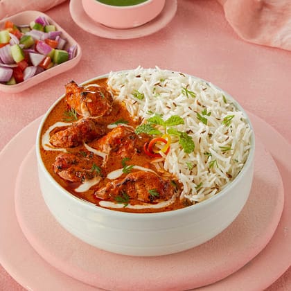 Smoky Butter Chicken Rice Bowl.