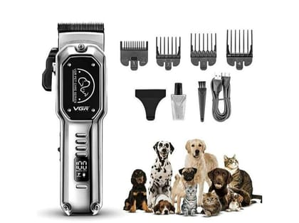VGR V-201 Professional Silver Pet Hair Trimmer