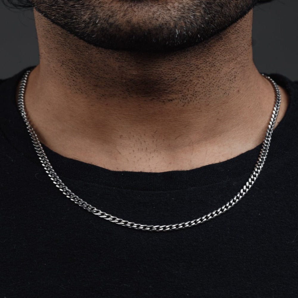 CUBAN (SILVER) 4MM-50 CM