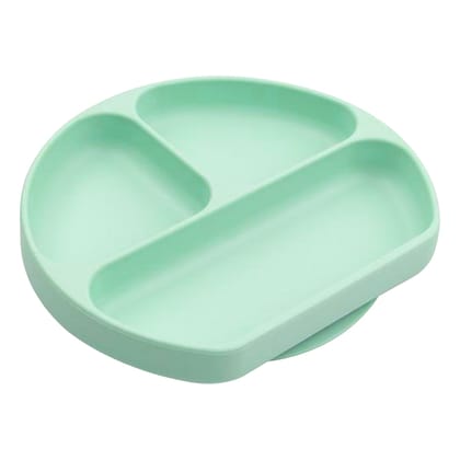 Silicone Suction Baby Feeding Plate-Green